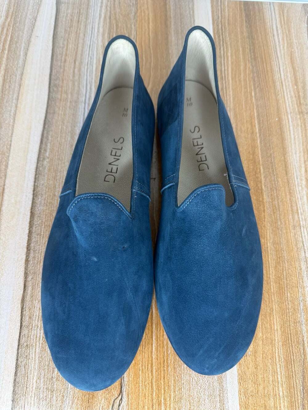 Denels women Blue Suede Slip-On Loafers Size 10